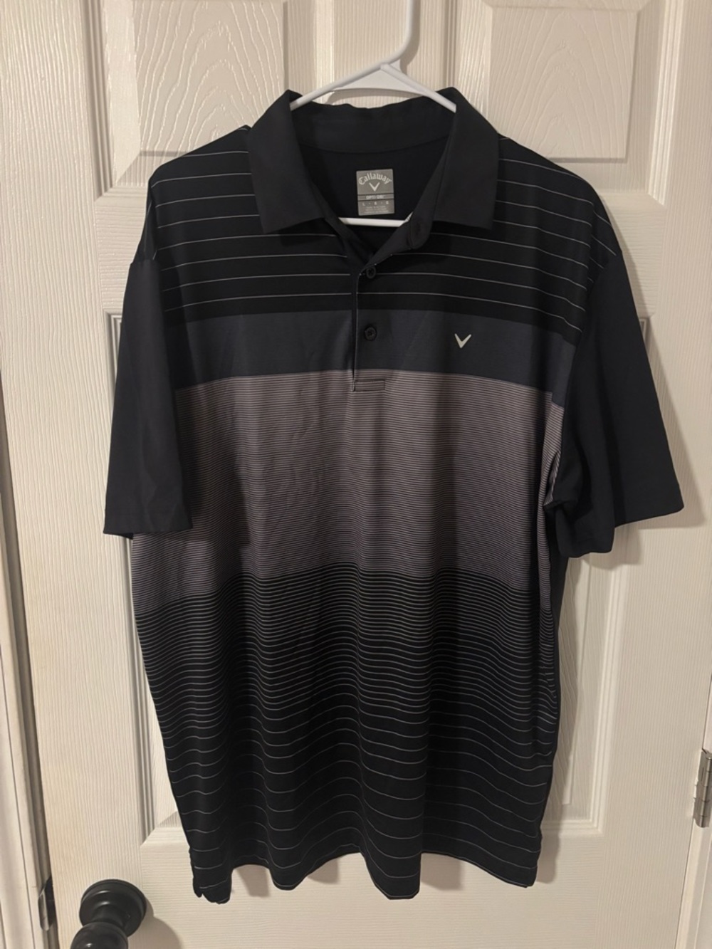 Callaway Men’s Black and Gray Gradient Stripe Polo